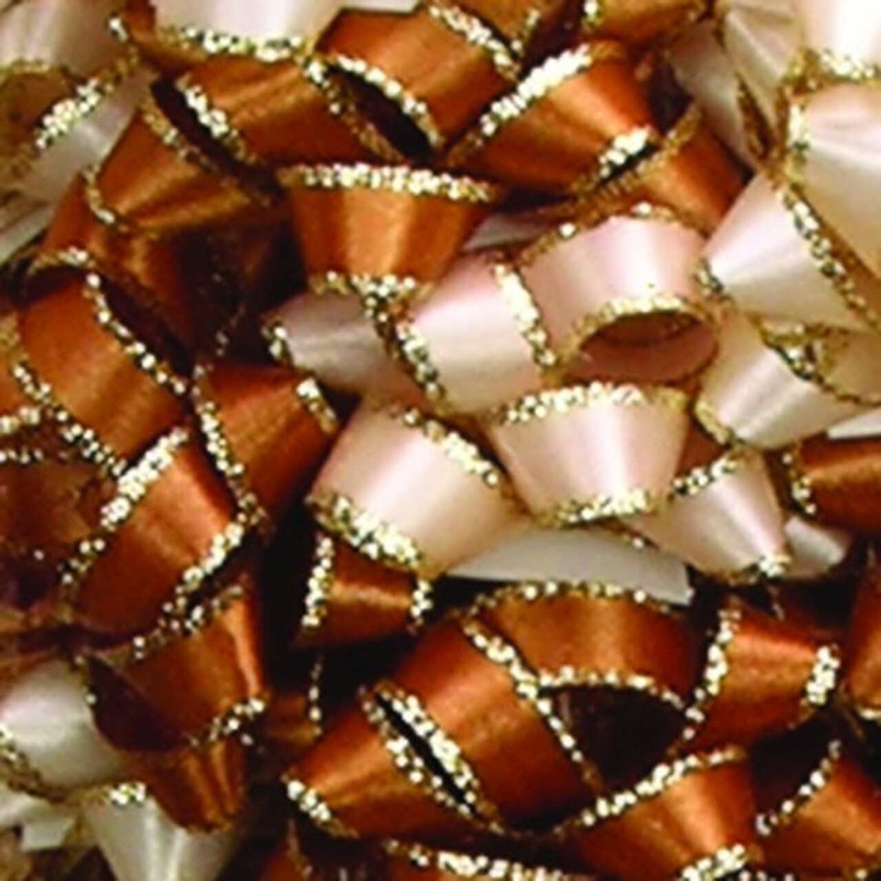 The Ribbon People Club Pack of 225 Ivory and Copper Brown Craft Ribbon Bows 1.5"